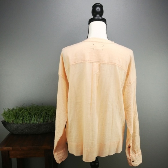 Lou & Grey NWT Peach Light Cotton Crepe Top - Picture 3 of 6